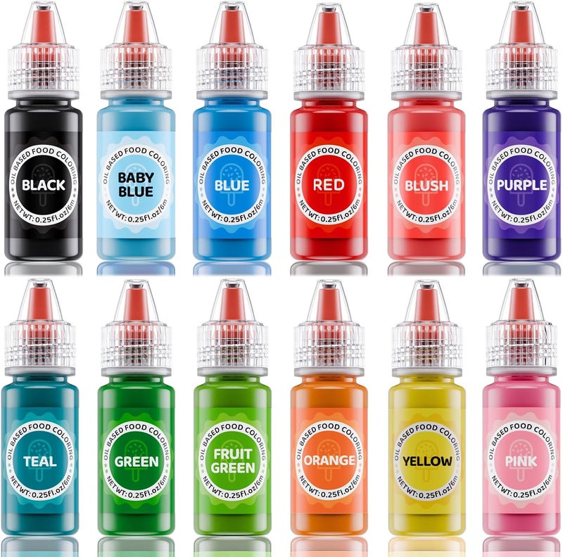 Jelife 12 Colors Oil Based Food Coloring Set - Image 1